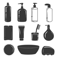 Silhouette toiletries equipment black color only