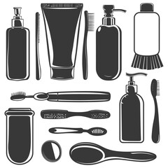 Silhouette toiletries equipment black color only