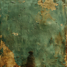 A Painting Of A Man Standing In Front Of A Wall With A Green Background