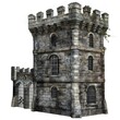 Stone castle tower on white background generative ai