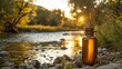 Explore a national park with a durable water bottle, capturing the essence of unspoiled nature