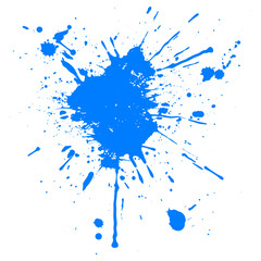 Wall Mural - blue paint ink water liquid splatter one color