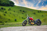 Fototapeta Do akwarium - Amazing view of Turda Gorge (Cheile Turzii) natural reserve with motorcycle on parking.