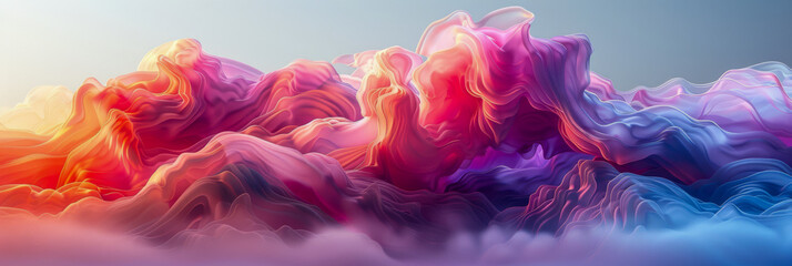 Wall Mural - abstract colorful wavelike digital art composition