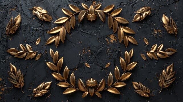 Golden Laurel Wreaths and Olive Crowns Generative AI
