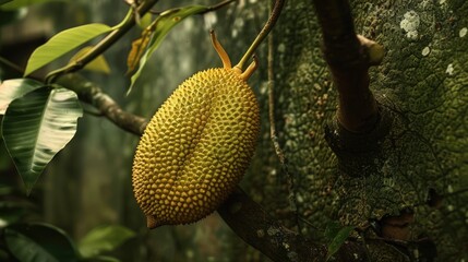 Canvas Print - Jackfruit on the tree in the garden.