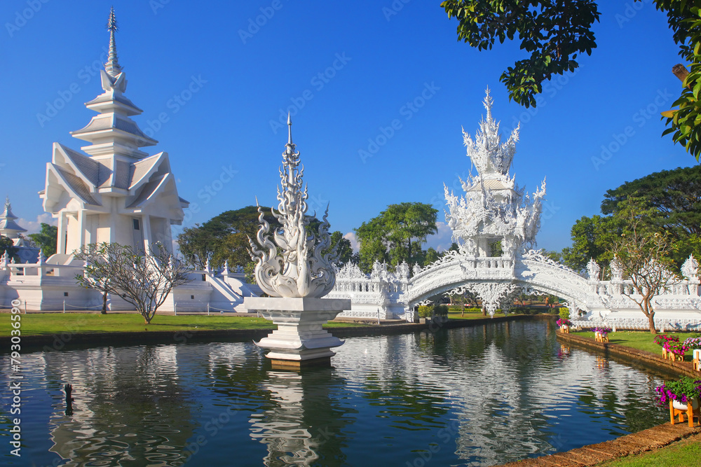 Chiang Rai, Thailand, a foreshortening of the famous Wat Rong Khun also ...