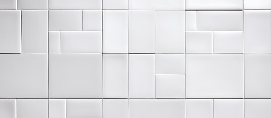 Wall Mural - Rectangular grey tiles create a symmetrical pattern on the wall