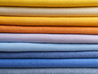 textile color palettes of vibrant colors such as lilac, chambray blue, burnt orange, sunshine yellow