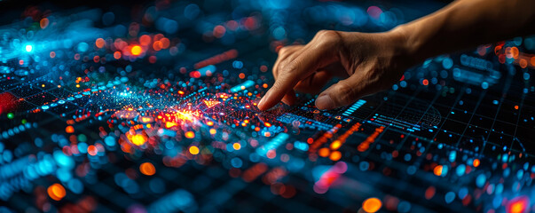 Poster - businessman data analytics dashboard - digital marketing insights, growth charts, social media targe