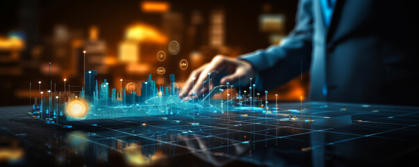 Poster - professional business analysts analyze sales charts, economic growth graphs for revenue strategy - f
