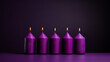 four purple advent candles, minimalistic сreated with Generative Ai