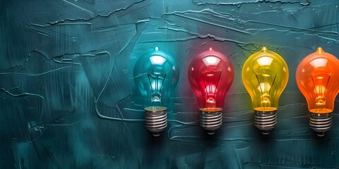 Poster - Colorful Lightbulbs Symbolizing Innovation and Bright Ideas for Effective Business Communication and Presentations