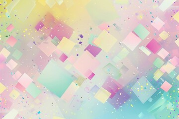 Wall Mural - abstract background with pastel colored squares and confetti, colorful background in pastel colors, soft light colors Generative AI