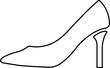 Women's high-heeled shoes. Vector line icon-continuous line drawing.