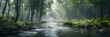 Tranquil River Scene Depicting a Flow Rate of Approximately 600 Cubic Feet Per Second