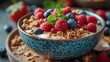 A well balanced breakfast with fruits, yogurt, and granola. AI generate illustration