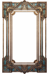 Poster - Golden art deco frame with ornament. Retro golden art deco or art nouveau frame in roaring 20s style.