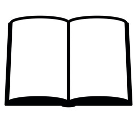 Wall Mural - book - black and white simple symbol icon of open book, vector illustration isolated on white