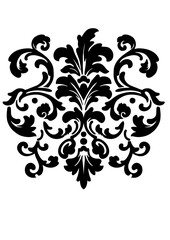 Wall Mural - Damask element, outline. Black vector illustration