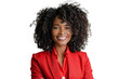 © somsuda - Portrait of beautiful African American Business woman wear bright suit and shirt posing with smart and confidence isolated on transparent png background.