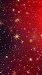 Red and gold glowing stars on a dark red background