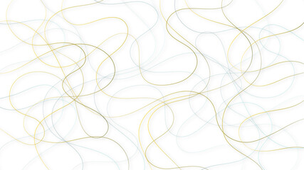 Poster - Colorful random pattern line stroke on a transparent background. Decorative golden pattern with tangled curved lines. Random chaotic lines abstract geometric pattern vector background.	
