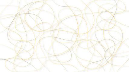 Wall Mural - Colorful random pattern line stroke on a transparent background. Decorative golden pattern with tangled curved lines. Random chaotic lines abstract geometric pattern vector background.	
