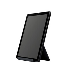 Canvas Print - A sleek black tablet standing out against a transparent background