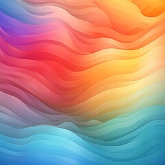 Canvas Print - Colorful Abstract Wavy Gradient Background Ideal for Wallpapers or Graphic Designs