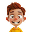 © enesdigital - 3d portraits of happy people on a white background. Cartoon characters boy and man, vector illustration