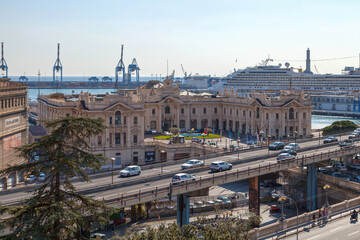 Wall Mural -  Aerial view of the Maritime Station in Genoa