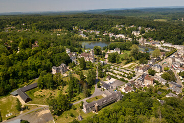 Wall Mural - Aerial view of the city of Pierrefonds