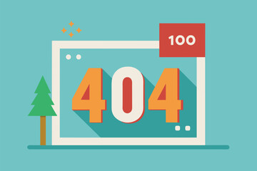 Poster - Computer screen showing the number forty repeated ten times in a simplistic and minimalistic design, Fixed 404 errors, Simple and minimalist flat Vector Illustration