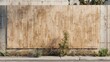 Blank mockup of a construction site hoarding featuring a neutral wood grain pattern giving a professional and natural look. .