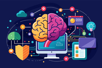 Poster - a brain-computer interface that allows you to download information directly into your brain.