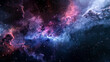 An artistic representation of space on a dark background. A fascinating fairy-tale landscape in space. The galaxy, the sky, these stars on a blue-purple background