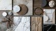 © Visual Craft - interior design sample or mood board with luxury materials like marble and wood (5)