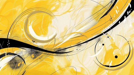 Poster - abstract yellow background.