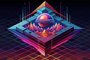 Leinwandbilder - A captivating glitch effect applied to a geometric shape, creating a unique and distorted visual.