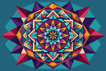 Fototapete - A classic geometric shape transformed into a mesmerizing kaleidoscope pattern.