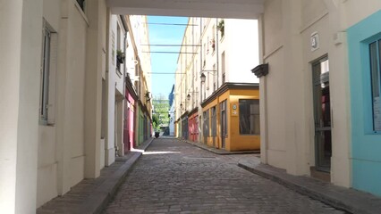 Wall Mural - A small and beautiful colored Parisian street named 