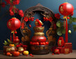 Decoration for Vietnam Tet holiday, also lunar new year of Asia