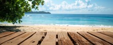 Serene Tropical Beach View From Wooden Deck