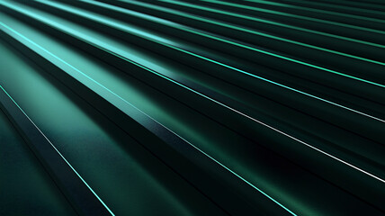 Wall Mural - Black with green diagonal stripes perspective background
