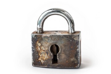 Poster - A metal padlock with a key inserted, suitable for security concepts