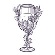 Glass wine vintage emblem monochrome