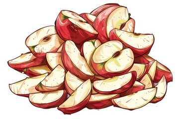 Poster - Freshly sliced apples, perfect for food-related projects