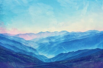 Aufkleber - A scenic painting of a majestic mountain range against a beautiful sky background. Perfect for travel or nature-themed projects