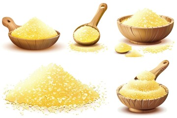 Sticker - Various types of sugar in a bowl, ideal for food and cooking concepts